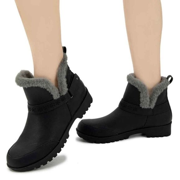JSport Ladies' Black Norway Memory Foam Faux Fur Lined Women's Boot BLACK - Picture 1 of 4